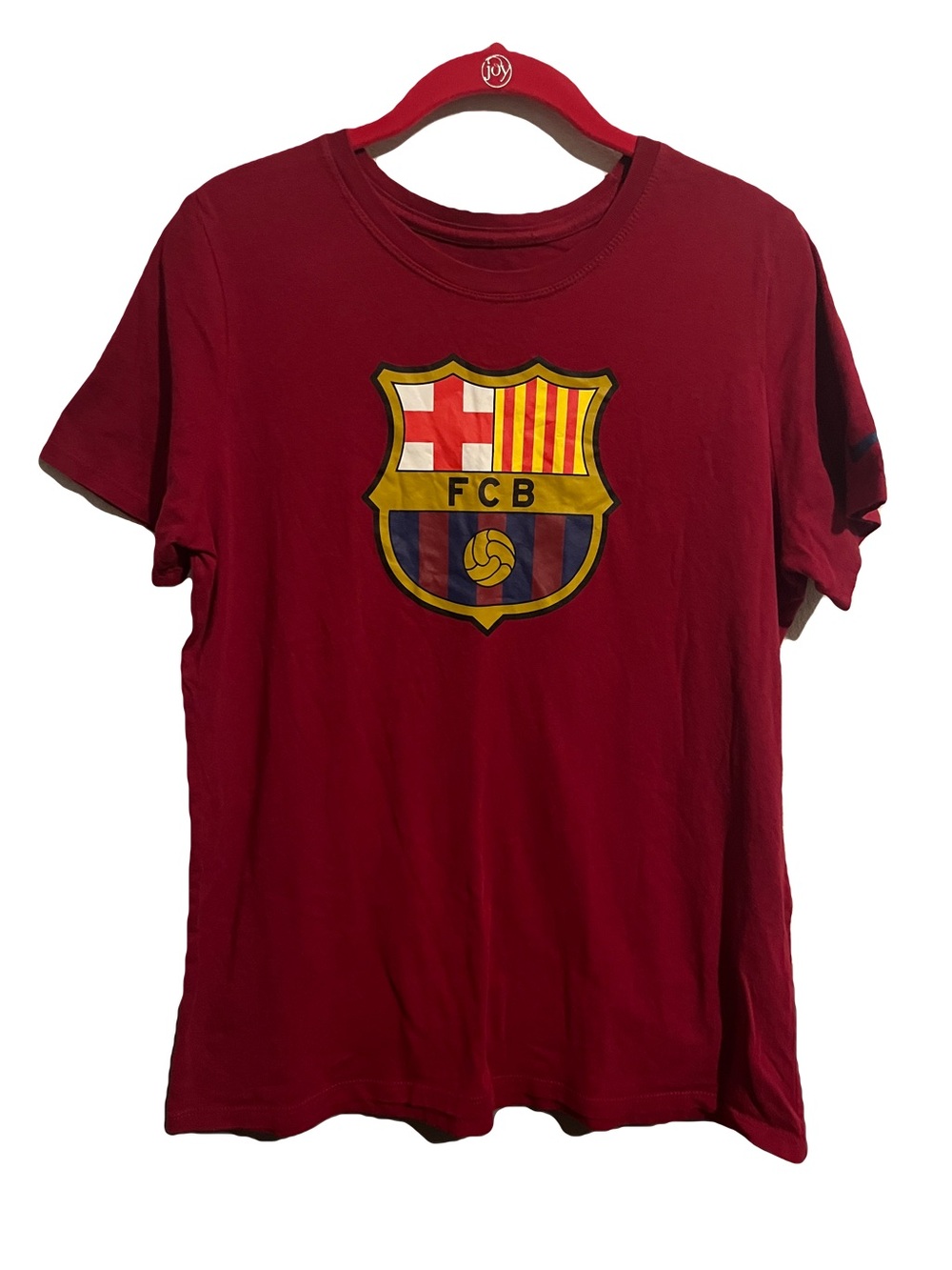 Nike FC Barcelona Futbol Crest Maroon Athletic Cut Size Large